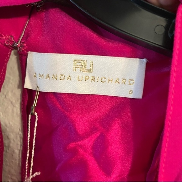 New with Tags Amanda Uprichard Magenta Sara Cut Out Dress Silk Size Small - Picture 6 of 7